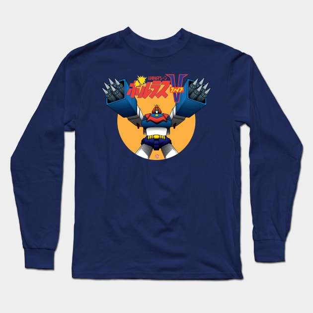 Voltes V Front Print Long Sleeve T-Shirt by Cr8tivMojo